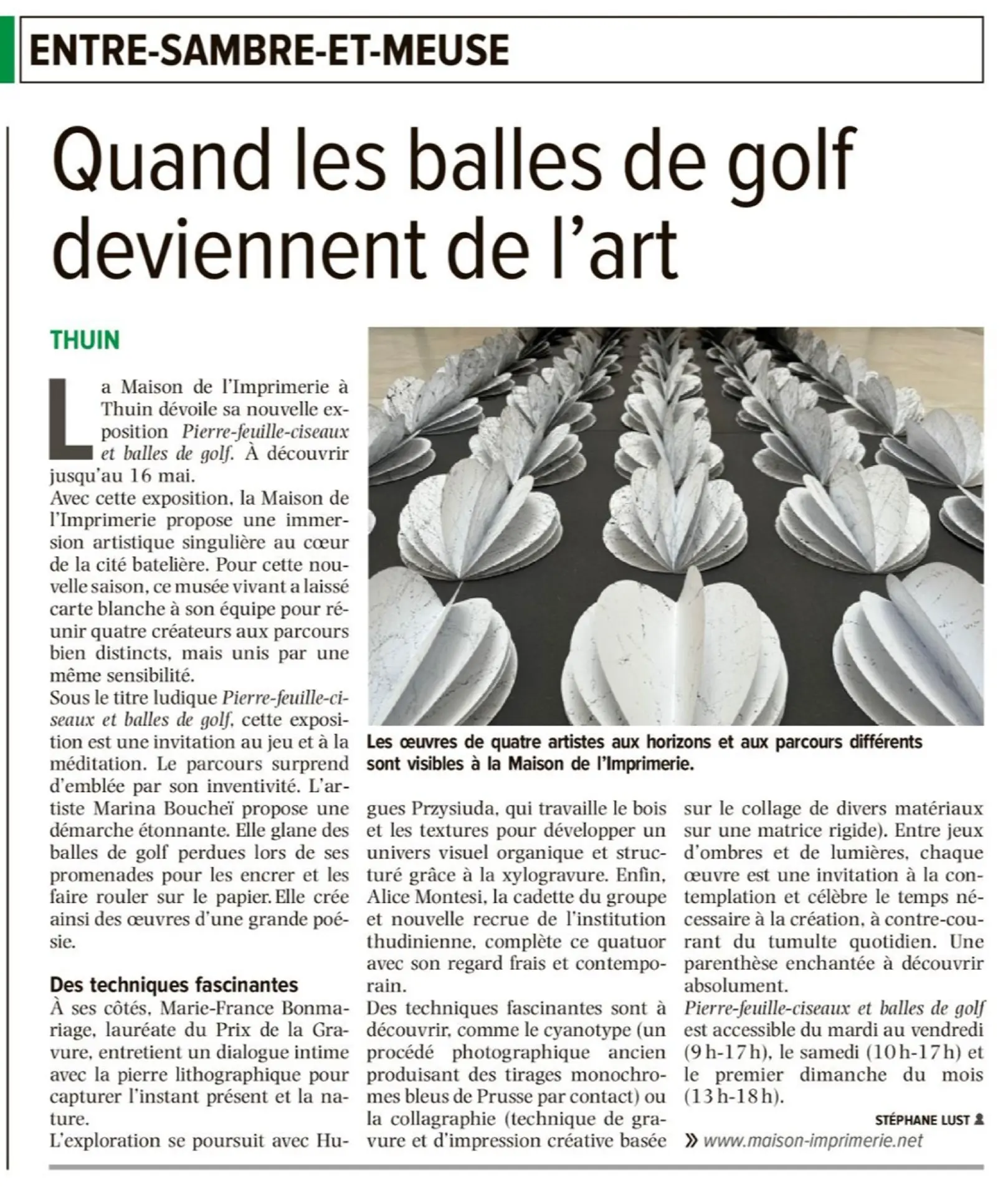 Article L'avenir Expo Pierre feuilles ciseaux